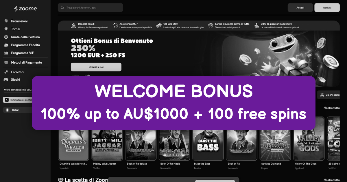 Zoome Casino - Australia's Fast Payout Casino